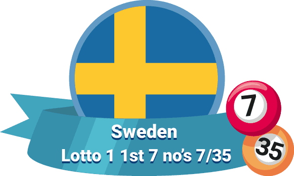 Sweden Lotto 1 1st 7 no's 7/35